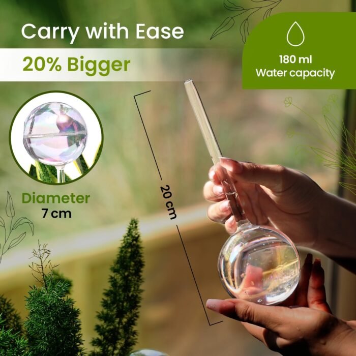 2 Pcs Iridescent Self Watering Globes, Glass Rainbow Plant Watering Globes, Self Watering Planter Insert, Automatic Plant Waterer Indoor, Plant Watering Devices, Plant Water Globes, Watering Bulb - Image 2
