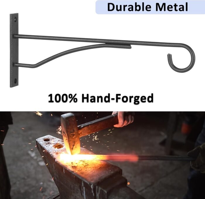 8" Plant Hangers 6 Pack, Hanging Plant Bracket for Wall Fence Porch Outdoor Indoor, Metal Plant Hooks for Basket, Flower, Planter, Feeder, Lantern, Wind Chime - Image 4