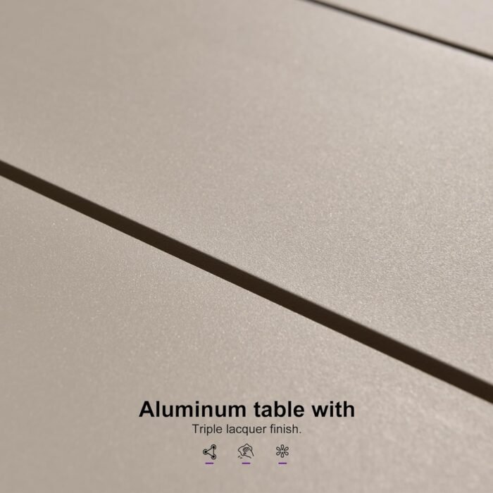 PURPLE LEAF Outdoor Dining Set for 10 All-Weather 12 Pieces Patio Aluminium Dining Large Table and Rope Weave Chairs Included Cushions for Backyard Deck Kitchen Modern Patio Furniture Set Champagne - Image 7