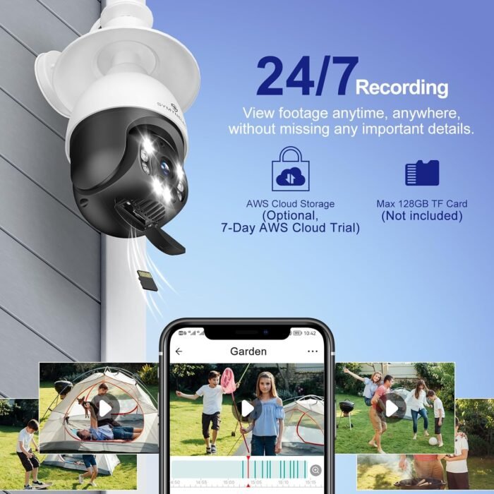 SYMYNELEC 5GHz/2.4GHz Light Bulb Security Camera Outdoor Waterproof 2.5K, Dual-Band WiFi Light Socket Security Camera with AI Human Motion Detection Tracking 4MP Color Night Vision Siren Alarm Alexa - Image 9