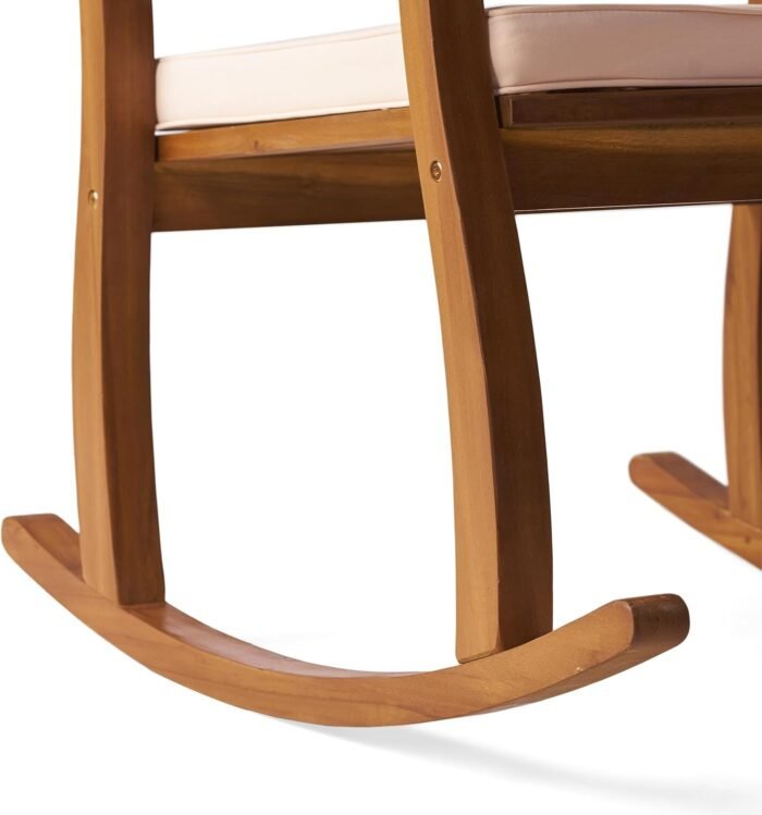 Christopher Knight Home Selma Acacia Rocking Chair with Cushion, Teak Finish - Image 9