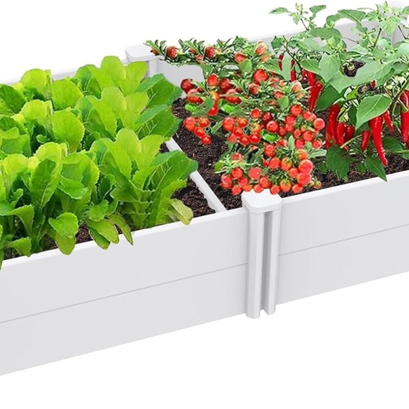 6' x 3' Vinyl Raised Garden Bed Screwless Planter Box for Gardening, Whelping Pen and More