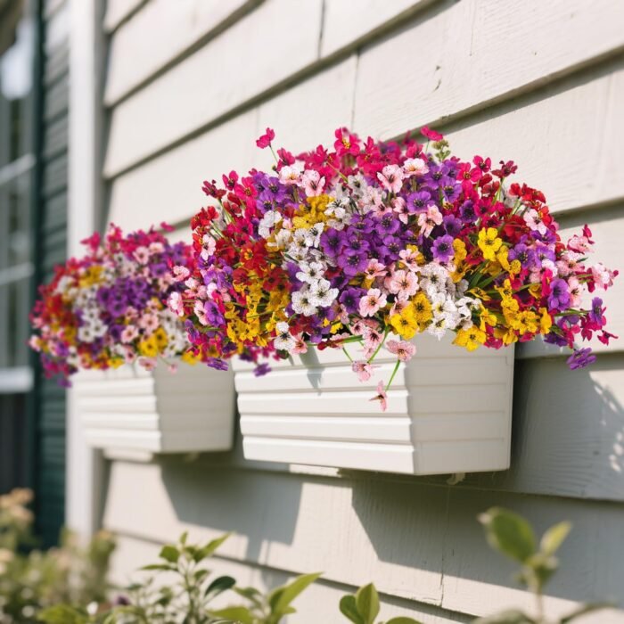 24 Bundles Artificial Flowers for Outdoor & Indoor , UV-Resistant Faux Plastic Plants Decor for Hanging Planters, Garden Porch, Window Box - Weather-Resistant Home Decor for Farmhouse, Wedding, Patio - Image 6