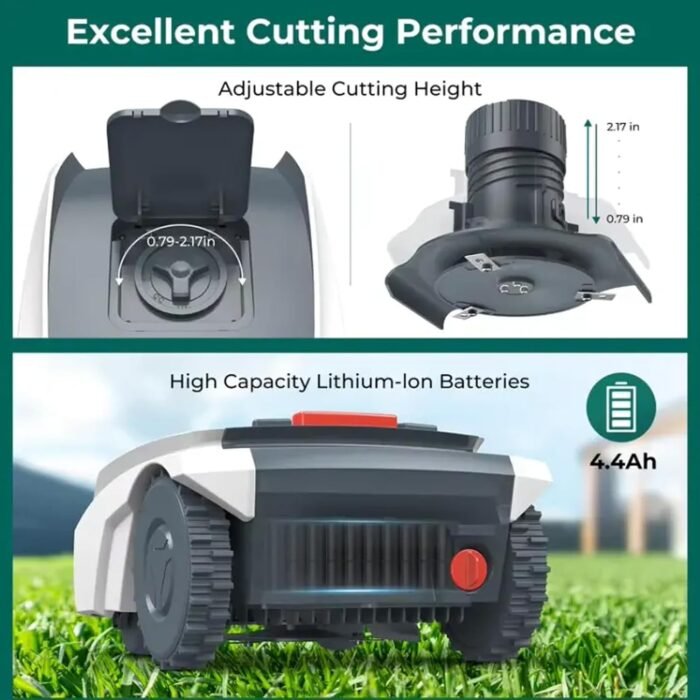 Mowing Robot, Automatic Lawn Mower, APP Controlled, Self-Charging Robotic Lawn Mowers, with Optical Navigation, Obstacle Avoidance for Garden Lawn - Image 5