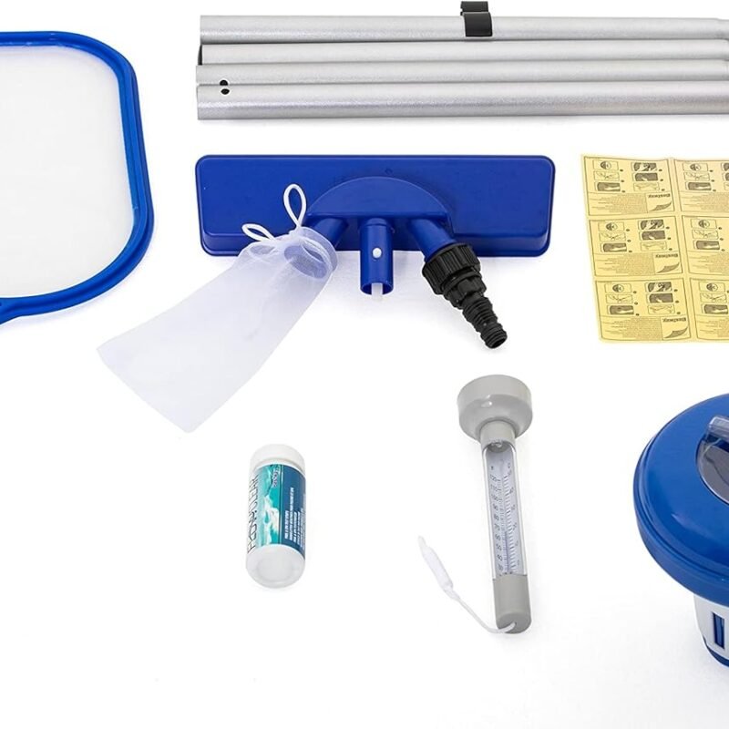 Bestway Flowclear Pool Accessories Set | Includes Pole, Skimmer Net, Vacuum Heads and More Above Ground Pool Accessories