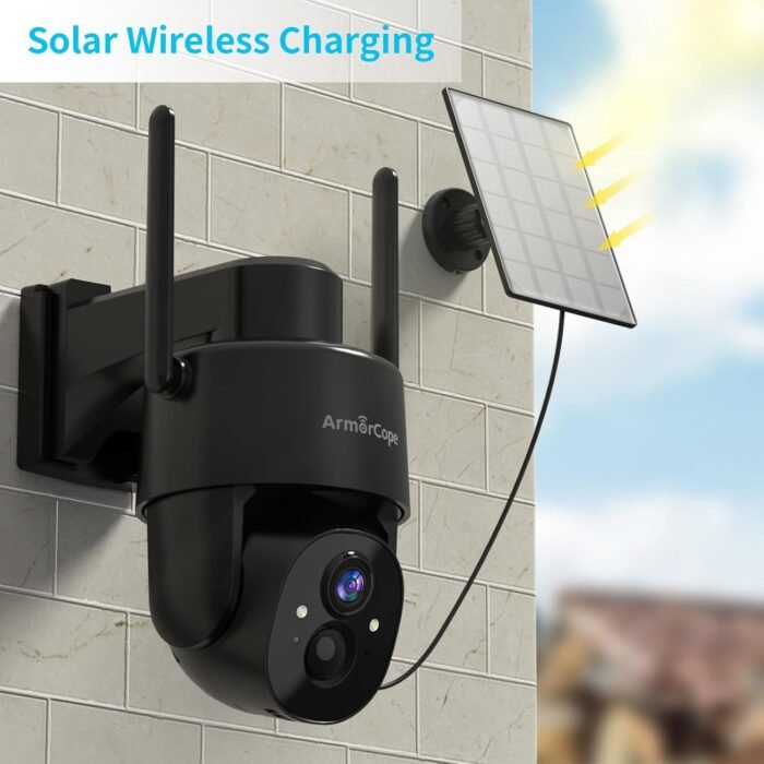 2Pack 2K HD Solar Security Cameras Wireless Outdoor, 360° PTZ View Outdoor Cameras for Home Security,Color Night Vision with Spotlight, 2-Way Audio,Motion Alarm, IP65 Waterproof - Image 7