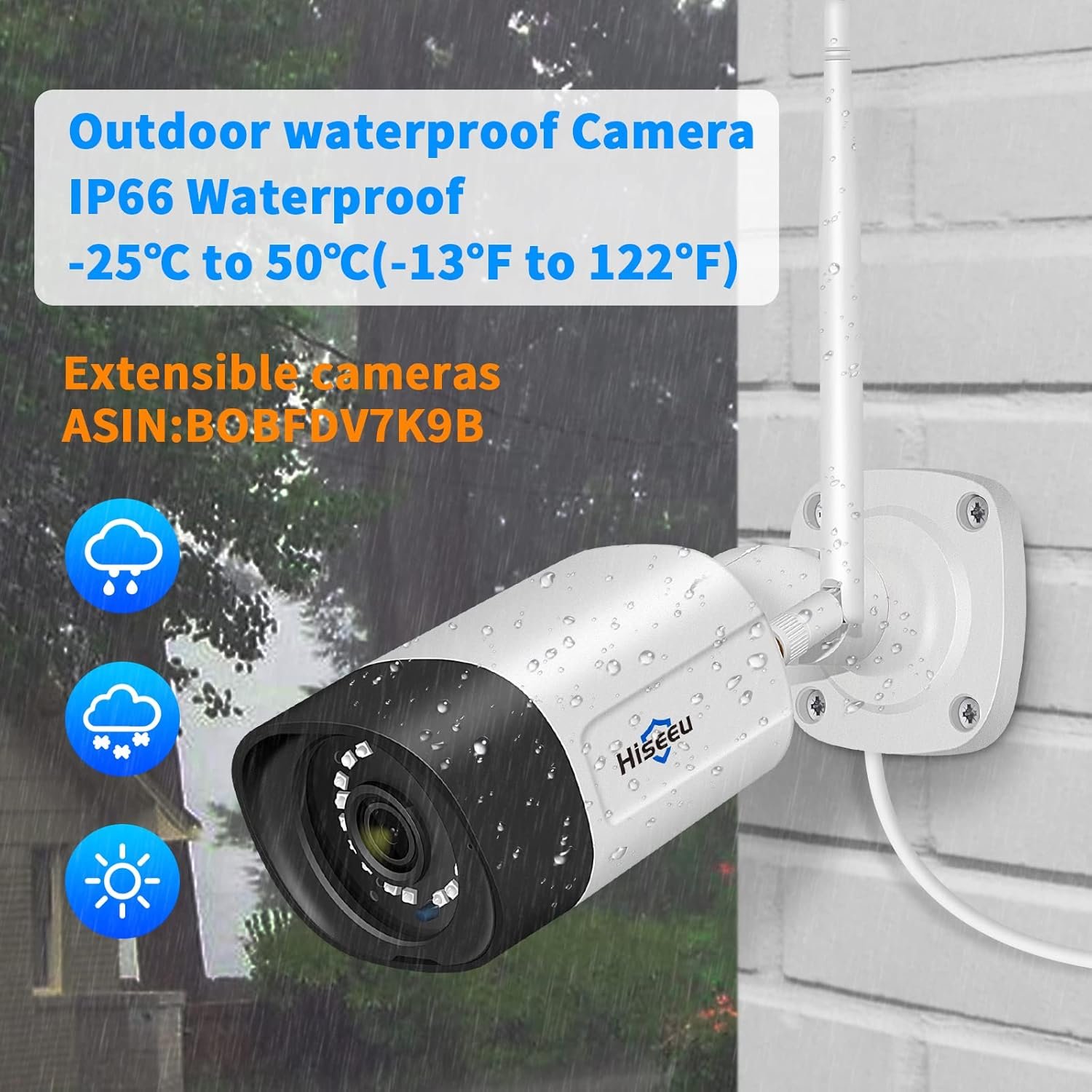 【Wireless Pro,Plug & Play】 Hiseeu 2.5K 5MP WiFi Security Camera System Outdoor,Expandable 16CH 8MP NVR, 1TB HDD,Spotlight,2 Way Audio, IP66 Waterproof, Motion Alert, DC Power Plug-in, 24/7 Recording - Image 3