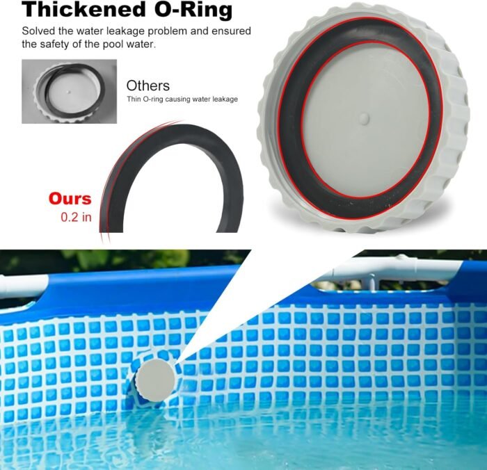 2Pcs Winter Plug Set Compatible with Pool Seal Pool Plugs for Above Ground Pool, Thickened Sealing Gasket, Freeze-Proof and Leak-Proof, Above Ground Pool Return Winter Plug - Image 4