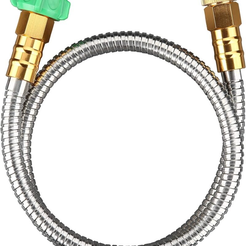 304 Stainless Steel Metal Short Garden Hose 3 Feet Flexible, Portable & Lightweight Kink Free Garden Water Outdoor Hose