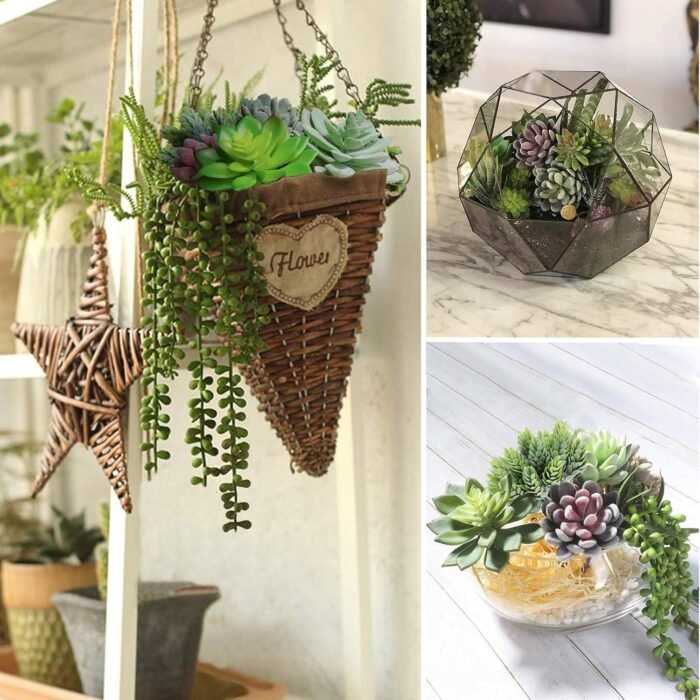 Anoak Artificial Succulent Plants - 16 Pcs Set Faux Succulents Unpotted Fake Succulent Plants, Premium Crafting DIY Floral Decor for Home Garden Office Party (High Realistic) - Image 5