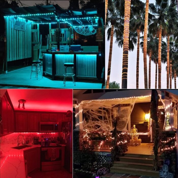 Minetom Color Changing Rope Lights Outdoor, String Lights with Plug & Remote, Twinkle String Lights Indoor Bedroom, Waterproof LED Rope Lights for Outside,16 Colors - Image 8