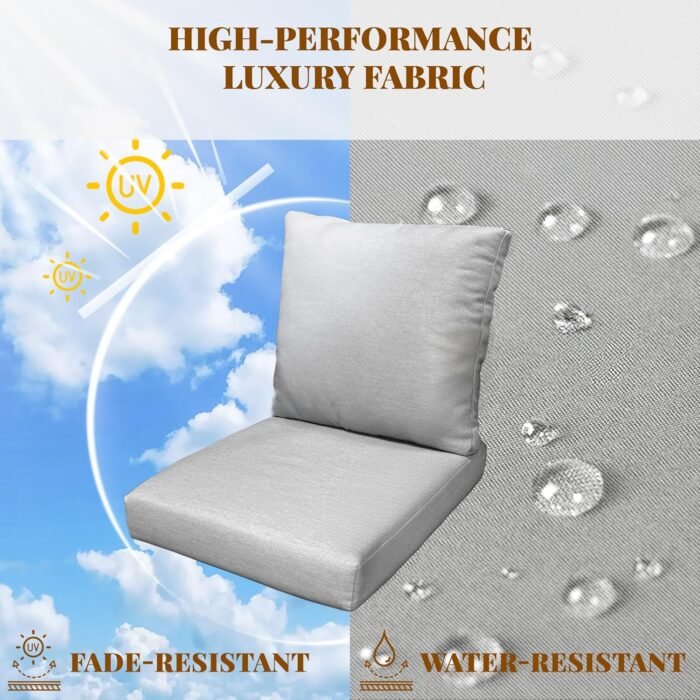 3 Piece Aluminum Outdoor Swivel Rocking Chairs Set, All Weather Swivel Patio Chairs for Porch Deck Balcony Garden (Silver Gray) - Image 5