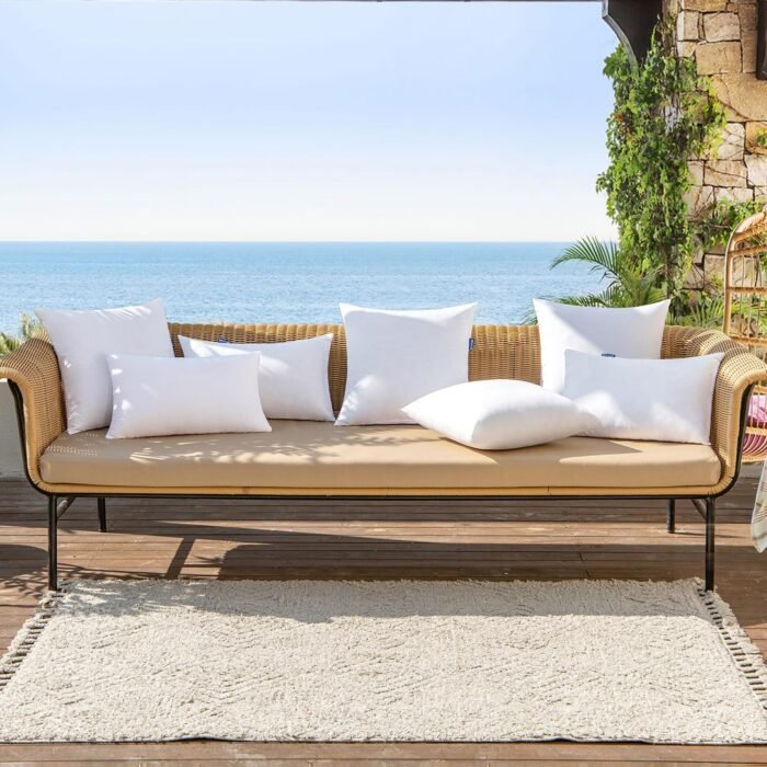 MIULEE Pack of 2 12x20 Outdoor Pillow Inserts, Outdoor Throw Pillows Water-Resistant Decorative Premium Lumbar Pillow Stuffer Sham for Porch Swing Couch Sofa Cushion Patio Furniture - Image 6