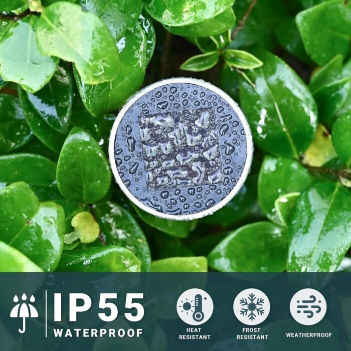 SOLPEX 16 Pack Solar Outdoor Lights Pathway, Stainless Steel Solar Lights Outdoor Waterproof,LED Landscape Lighting Walkway for Landscape/Patio/Lawn/Yard/Driveway-Cold White - Image 5