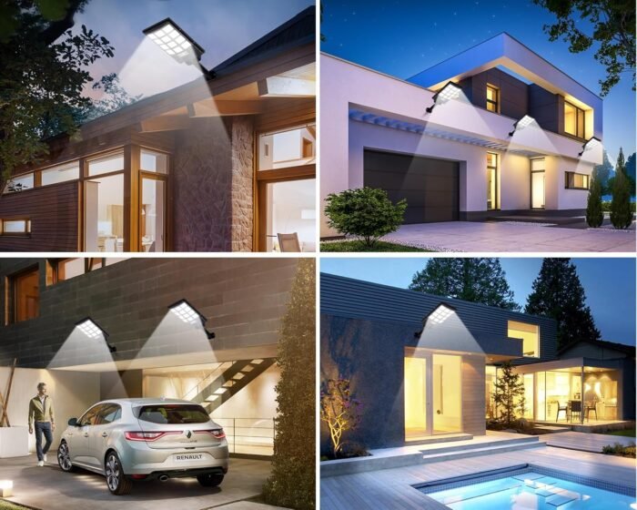 Solar Lights Outdoor for Outside, IP66 Waterproof Solar Street Lights Outdoor with Motion Sensor & Dusk to Dawn, 6500K Security Flood Light for Yard Garden with Remote Control - 2PACK - Image 6