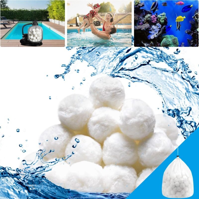 3.1 lbs Pool Filter Ball for Sand Filter Pump for Above Ground Pool, Eco-Friendly Reusable Fiber Filter Media Ball for Swimming Pool Sand Filters (Equals 100 lbs Pool Filter Sand)