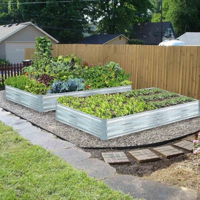Galvanized Raised Garden Beds for Vegetables Large Metal Planter Box Steel Kit Flower Herb (8 x 4 x 1 ft * 2 Pack, Galvanized) - Image 4