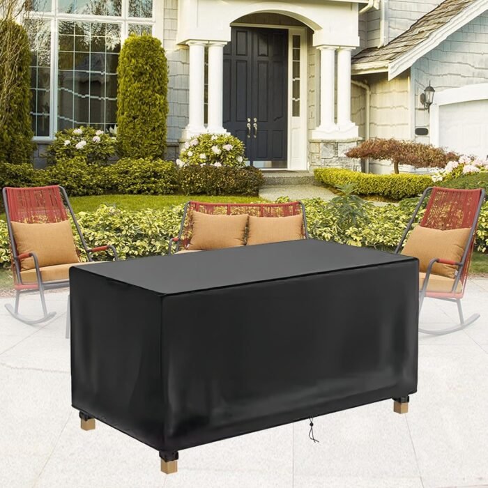 Patio Furniture Covers Waterproof, 94x35x30inch/LxWxH 600D Heavy Duty Rectangle Patio Furniture Cover Waterproof Outdoor Dining Table and Chair Cover Outdoor Furniture Covers Waterproof
