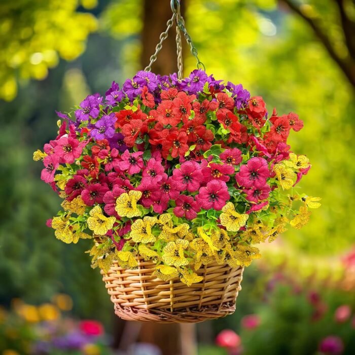 12 Bundles Artificial Flowers Outdoor Faker Plants Spring Summer Decoration, Artificial Silk Flowers, Realistic Realisic UV Resistance, Suitable for Outdoor Decoration, Courtyard Porch - Image 7
