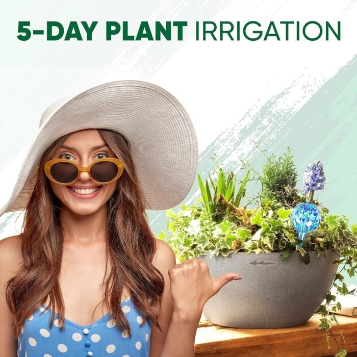 Plant Watering Globes Set of 6 - Small Self Watering Globes for Indoor & Outdoor Plants - Multicolored, Automatic, Glass Watering Bulbs for Daily Use, Plant Watering Devices - Image 5