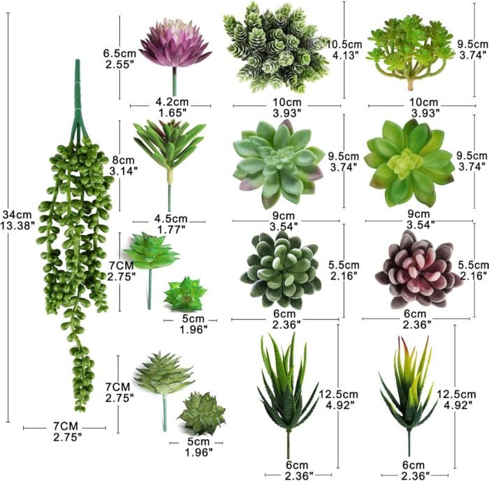 Anoak Artificial Succulent Plants - 16 Pcs Set Faux Succulents Unpotted Fake Succulent Plants, Premium Crafting DIY Floral Decor for Home Garden Office Party (High Realistic) - Image 7