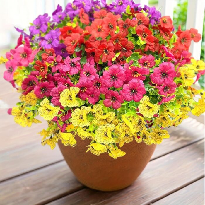 12 Bundles Artificial Flowers Outdoor Faker Plants Spring Summer Decoration, Artificial Silk Flowers, Realistic Realisic UV Resistance, Suitable for Outdoor Decoration, Courtyard Porch - Image 3