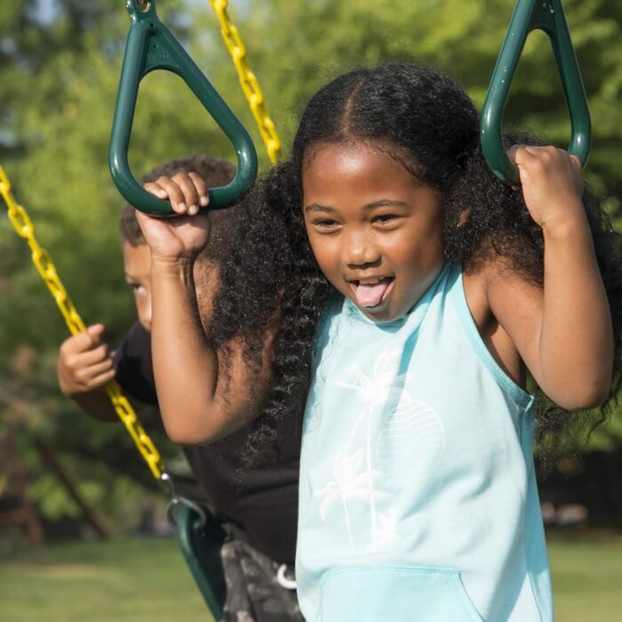 Swing-N-Slide WS 8355 Castlebrook Swing Set with Two Slides, Swings & Climbing Wall, Wood - Image 7