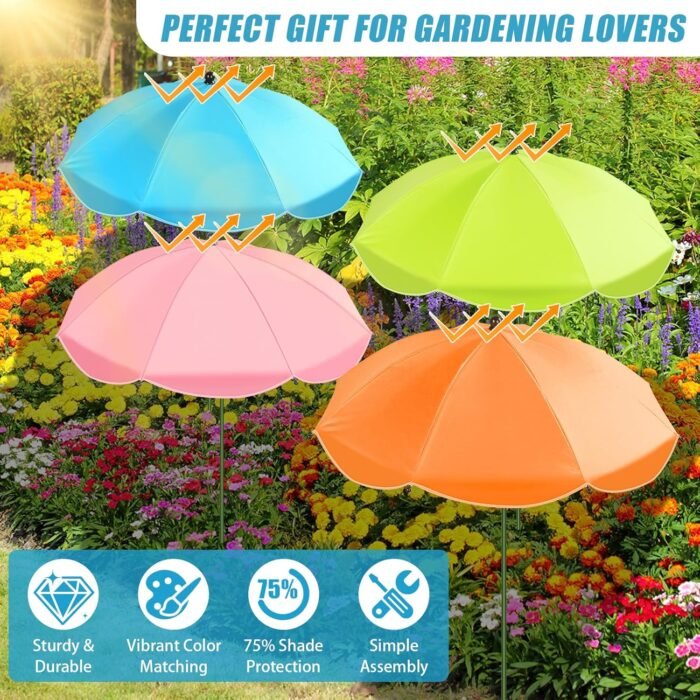 Upgraded Plant Umbrellas for Outdoor Plants, 26" Larger Garden Plant Umbrella Shade with Adjustable Angle, 43.4" Higher Sun Shade for Plants, Potted Plant, Garden Beds - Image 6