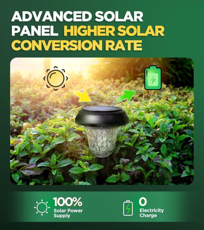 10 Pack Ultra Bright Solar Lights Outdoor Waterproof, from Dusk to Dawn Up to 12H Solar Light for Outside, Auto On/Off Solar Powered Garden Pathway Lights, Landscape Lighting (Cold White) - Image 6