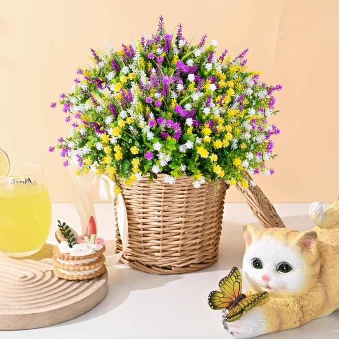 Waipfaru 20Pcs Artificial Flowers for Outdoors, Faux Plants Outdoor UV Resistant Fake Flowers,Artificial Plants for Outdoor Hanging Planter Front Porch Decor - Image 3