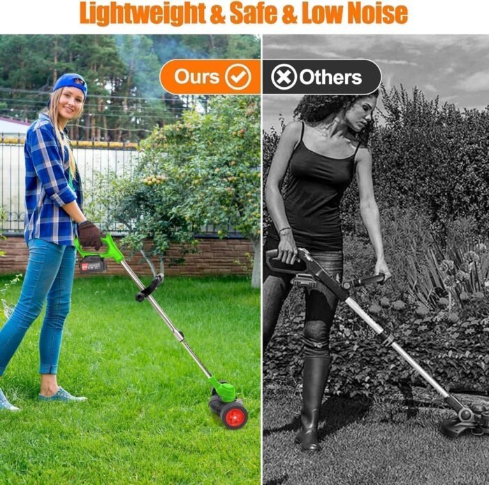 Cordless Weed Wacker Electric Weed Wacker Battery Powered with 21V 4.0Ah Battery Operated Grass Trimmer 3 in 1 Weed Trimmer Lawn Edger Brush Cutter for Lawn Garden Pruning Trimming - Image 6
