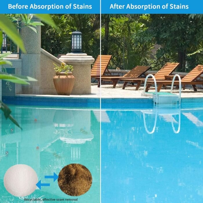 3.1 lbs Pool Filter Ball for Sand Filter Pump for Above Ground Pool, Eco-Friendly Reusable Fiber Filter Media Ball for Swimming Pool Sand Filters (Equals 100 lbs Pool Filter Sand) - Image 3
