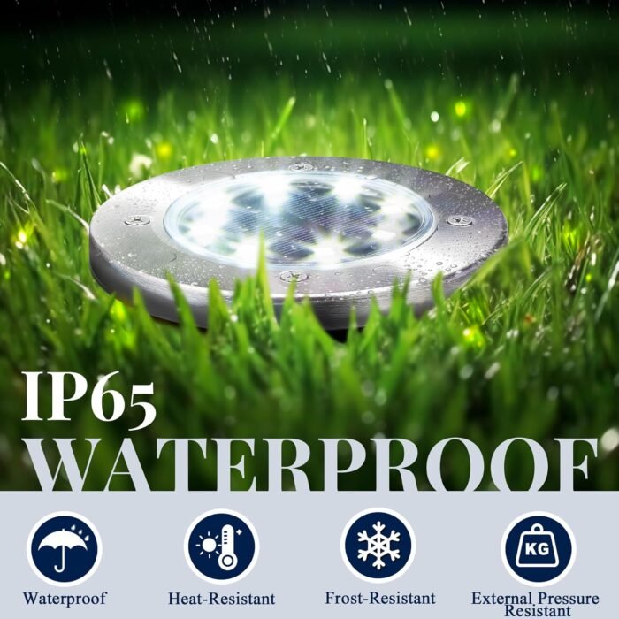 SOLPEX Solar Lights Outdoor Waterproof, 12 Pack Solar Ground Lights, Solar Garden Lights Landscape Lighting for Pathway Driveway Patio Backyard Walkway (Warm White) - Image 5