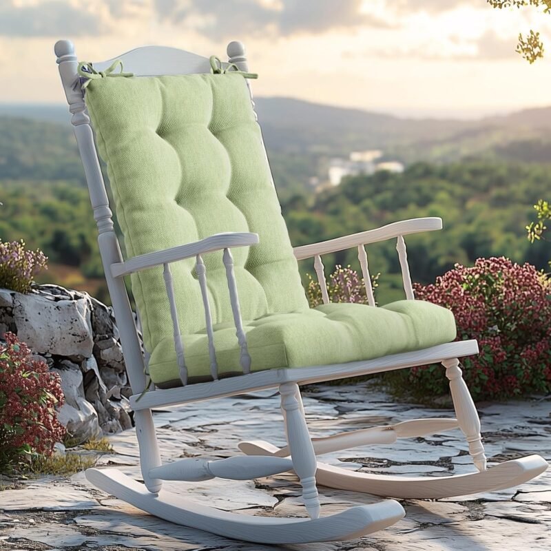 Codi Outdoor Rocking Chair Cushions, Water Resistant Rocker Chairs Replacement Cushion Set for Patio Porch Garden, Sage 1PK