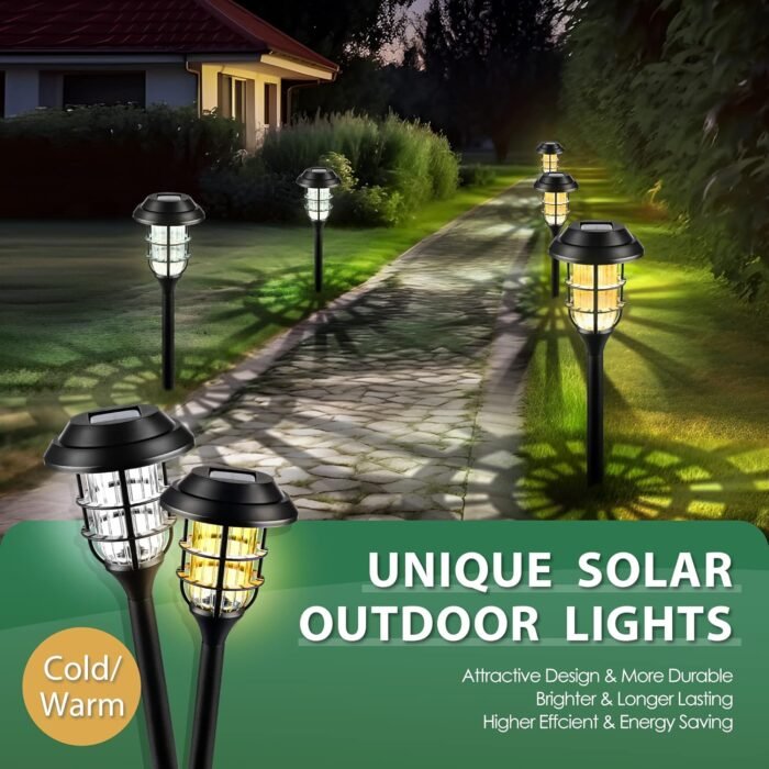 SOLPEX Solar Lights for Outside, Solar Outdoor Path Lights, Garden Lights Waterproof, Solar Powered Landscape Lighting for Yard, Garden, Pathway, Patio, Porch, Walkway, Driveway, 8 Pack(Cold White) - Image 6