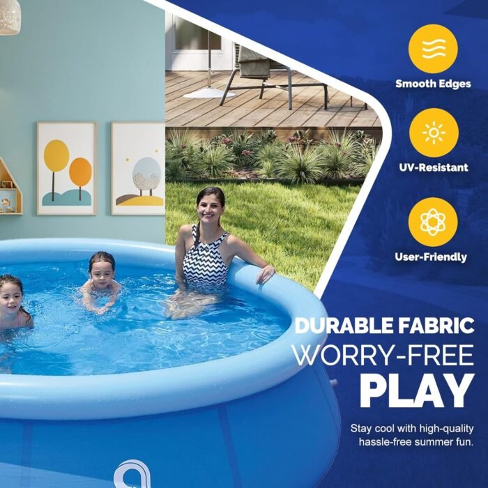 DIMAR GARDEN 10ft x 30in Inflatable Swimming Pool, Outdoor Round Top Ring Above Ground Pools - Image 2