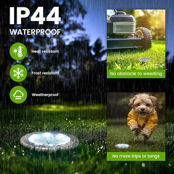 Mini Solar Ground Lights, 12 Pack Solar Powered Pathway Lights, Warterproof Outdoor Light for Garden, Driveway, Walkway, Backyard, Patio (Cool White) - Image 5