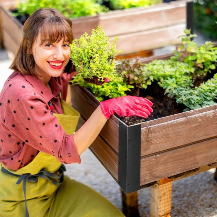 Set of 8 Raised Garden Bed Corner Brackets with Wood Screws for 20"-24" Bed, Rust Resistant Raised Bed Corners Metal Connectors 11" x 3" x 3" for Vegetable Planter Garden - Image 7