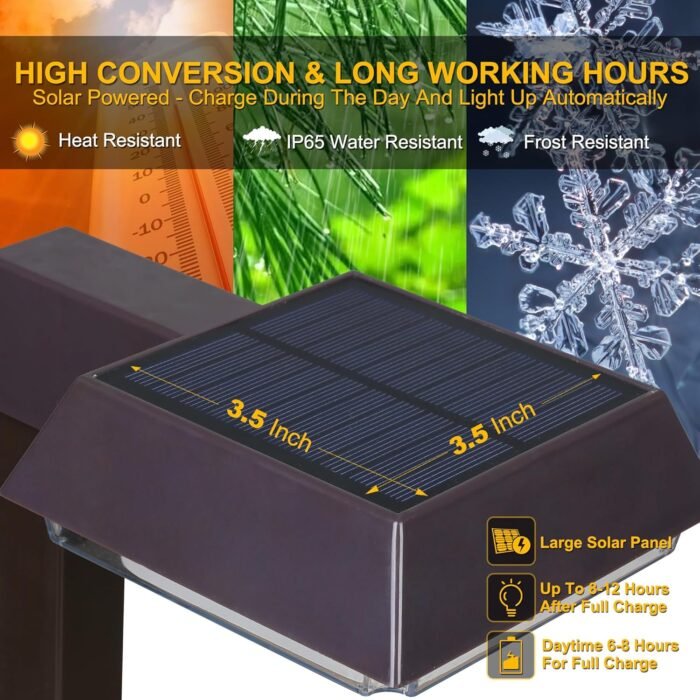 Bobcat Solar Pathway Lights Super Bright 300 lumens with 2-in-1 Warm White and Daylight Modes, Dark Brown Solar Lights for Outdoor Path, Sidewalk, Driveway or Walk Way Light(4 Pack) - Image 4