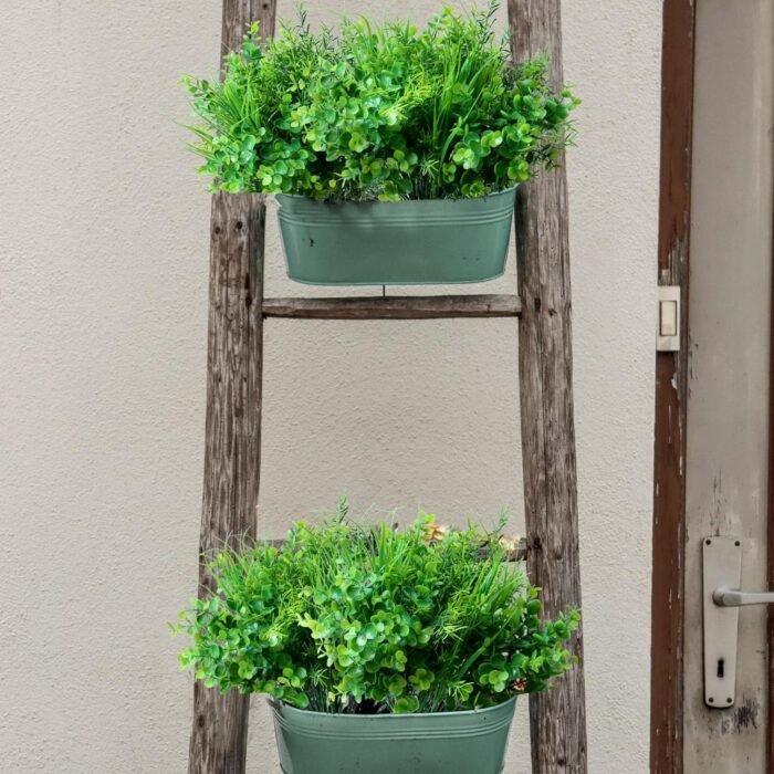 18PCS Outdoor Artificial Faux Plants Spring Summer Decorations, UV Resistant Bulk Realistic Fake Bushes Grass Eucalyptus Outside Plastic Greenery Shrubs for Front Porch Patio Window Box - Image 3
