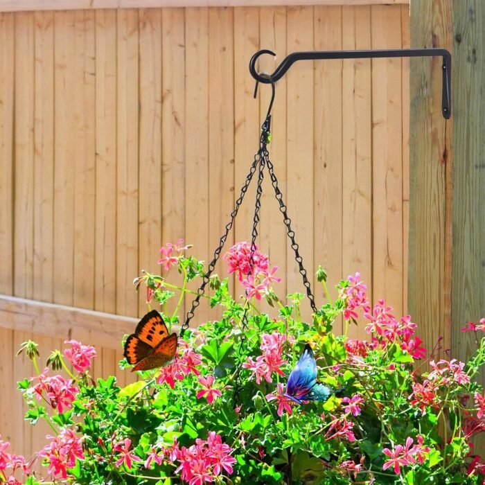 12inch 4 Pack Plant Hanger, Sturdy Hanging Plant Hangers Outdoor, Bird Feeder Hanger for Bird Feeders, Planters, Lanterns, Wind Chimes Indoor Outdoor, Upgrade Black - Image 6