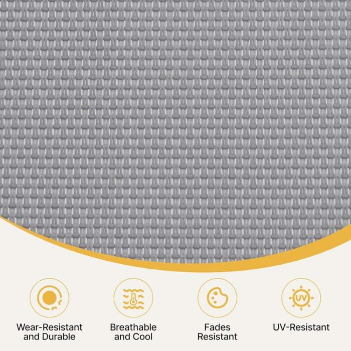 Yaheetech 22.4" Outdoor Folding Tanning Chair, Chaise Lounge Chairs with 5 Back Position Adjustable, Extended Portable Lounger for Beach, Patio, Gray - Image 8