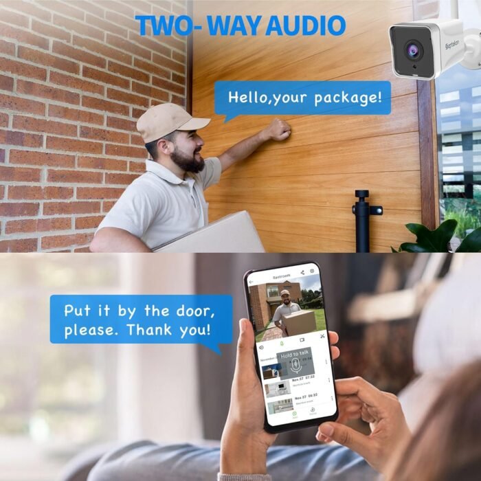 Septekon 2 Pack Outdoor Security Camera 2K，WiFi Cameras for Home Security Outside with Motion Detection Tracking, Night Vision, Two-Way Audio, IP66 Weatherproof, 2.4GHz Wi-Fi, Compatible with Alexa - Image 6