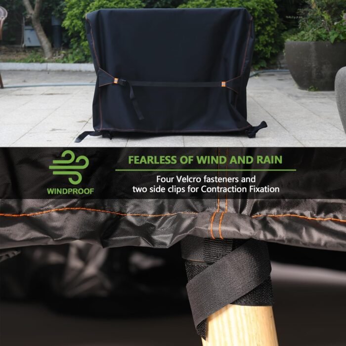Enzeno Patio Furniture Set Cover Waterproof, Outdoor Dining Coffee Table Chair Covers Rectangular, Heavy Duty Outside Weatherproof Sectional Set Covers for Protection 74" L x 47" W x 28" H Black - Image 5