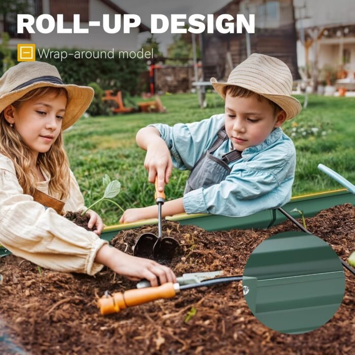 DWVO 2pcs 6 x 3 x 1 FT Raised Garden Bed Kit, Outdoor Galvanized Flower Bed with Gloves, Large Metal Planter Box for Vegetables, Flowers, Herbs, Fruits, Green - Image 4