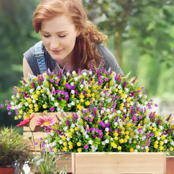 Waipfaru 20Pcs Artificial Flowers for Outdoors, Faux Plants Outdoor UV Resistant Fake Flowers,Artificial Plants for Outdoor Hanging Planter Front Porch Decor - Image 6