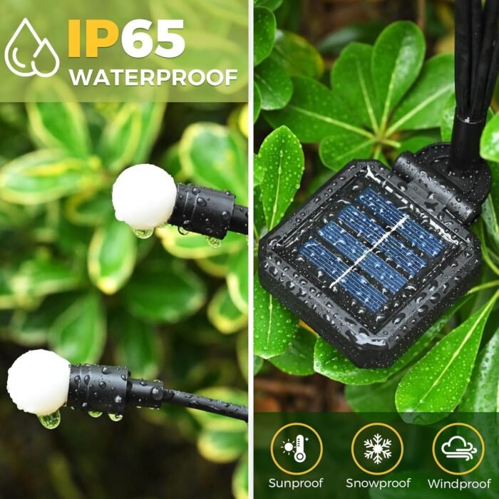 Solar Garden Lights, 80 LED Firefly Garden Lights Solar Outdoor, Solar Lights for Outside Sway by Wind,Outdoor Solar Lights Waterproof for Yard Patio Pathway Decoration (8 Pack) - Image 3