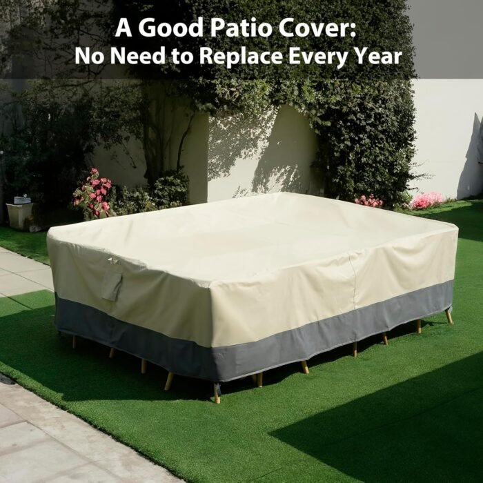 Patio Furniture Covers Waterproof Heavy Duty, 136"x84"x28" Extra Large Outdoor Dining Table and Chair Covers/ Waterproof UV Snow Resistant/ General Purpose Outside Sectional Sofa Set Covers - Image 7