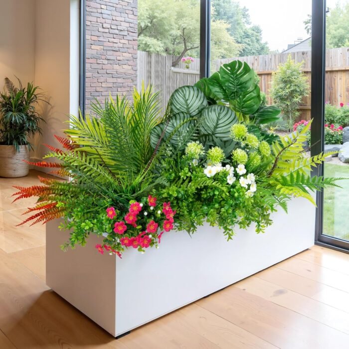 20 Pcs Artificial Plants Outdoor Fake UV Resistant Artificial Flowers Greenery Stems Boston Fern Faux Shrubs Plastic Plants for Garden Porch Planter Window Box Home Decor - Image 4