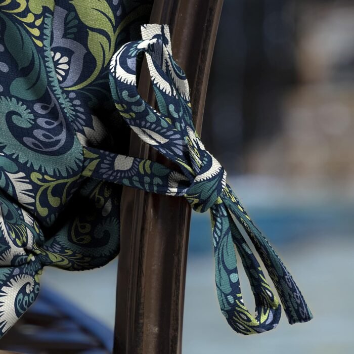 Arden Selections Outdoor Chair Cushion, 21 x 20, Water Repellent, Fade Resistant 21 x 20, Sapphire Aurora Blue Damask - Image 7